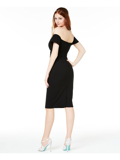 CRYSTAL DOLLS Womens Black Short Body Con Cocktail Dress Size: 11