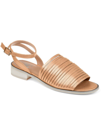 JOURNEE COLLECTION Womens Rose Gold Pink Ankle Strap Padded Louise Round Toe Block Heel Buckle Sandals 8