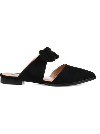 JOURNEE COLLECTION Womens Black Bow Accent Padded Telulah Pointed Toe Slip On Mules 7.5 N