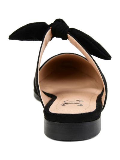 JOURNEE COLLECTION Womens Black Bow Accent Padded Telulah Pointed Toe Slip On Mules 7.5 N
