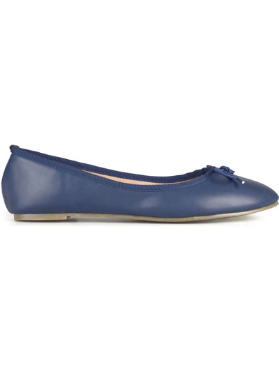 JOURNEE COLLECTION Womens Navy Bow Accent Padded Vika Round Toe Slip On Ballet Flats 8.5 W