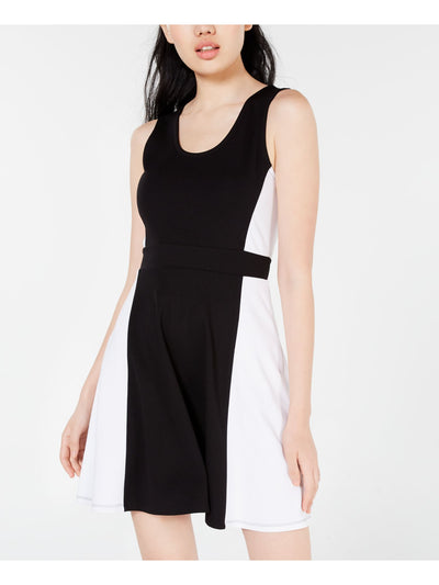 Rosie Harlow Womens Black Sleeveless Scoop Neck Above The Knee Fit + Flare Dress S