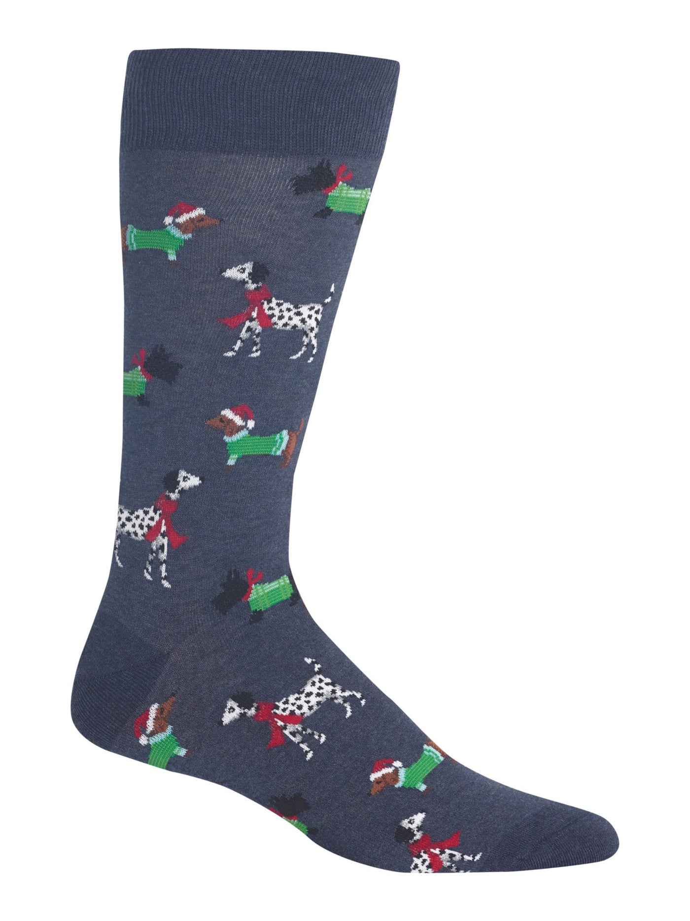 HOTSOX Blue Patterned Holiday Animal Novelty Crew Socks 10-13