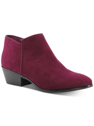 STYLE & COMPANY Womens Maroon Cushioned Wileyy Round Toe Block Heel Zip-Up Dress Booties 9.5 W