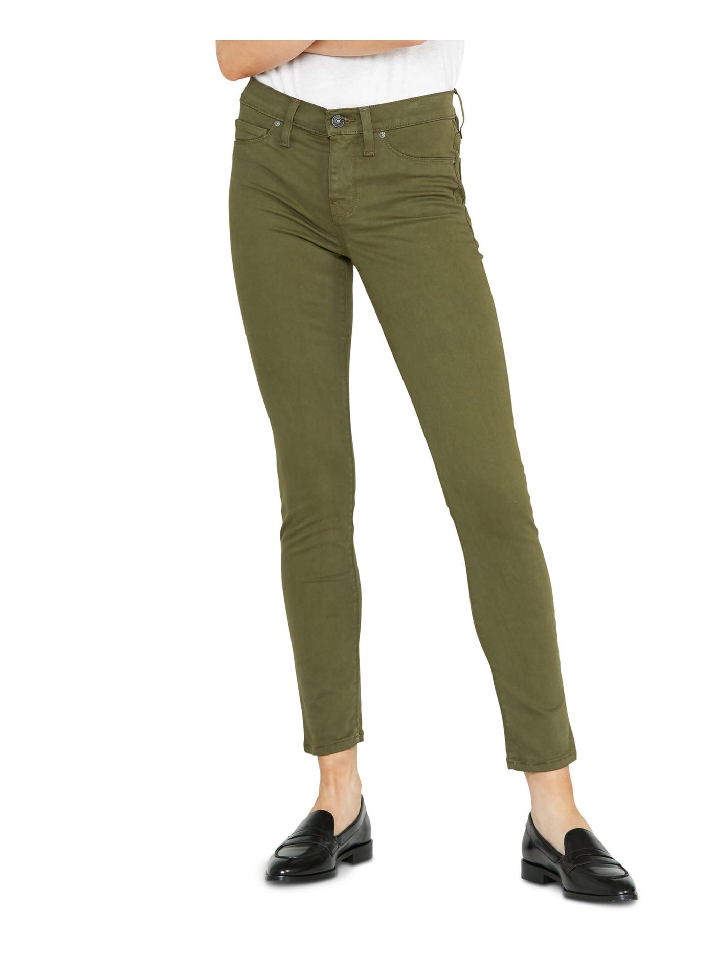 HUDSON Womens Green Wear To Work Straight leg Jeans Juniors 28 Waist