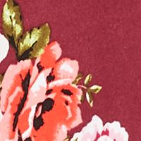 CRAVE FAME Womens Burgundy Floral Halter Above The Knee Party Fit + Flare Dress