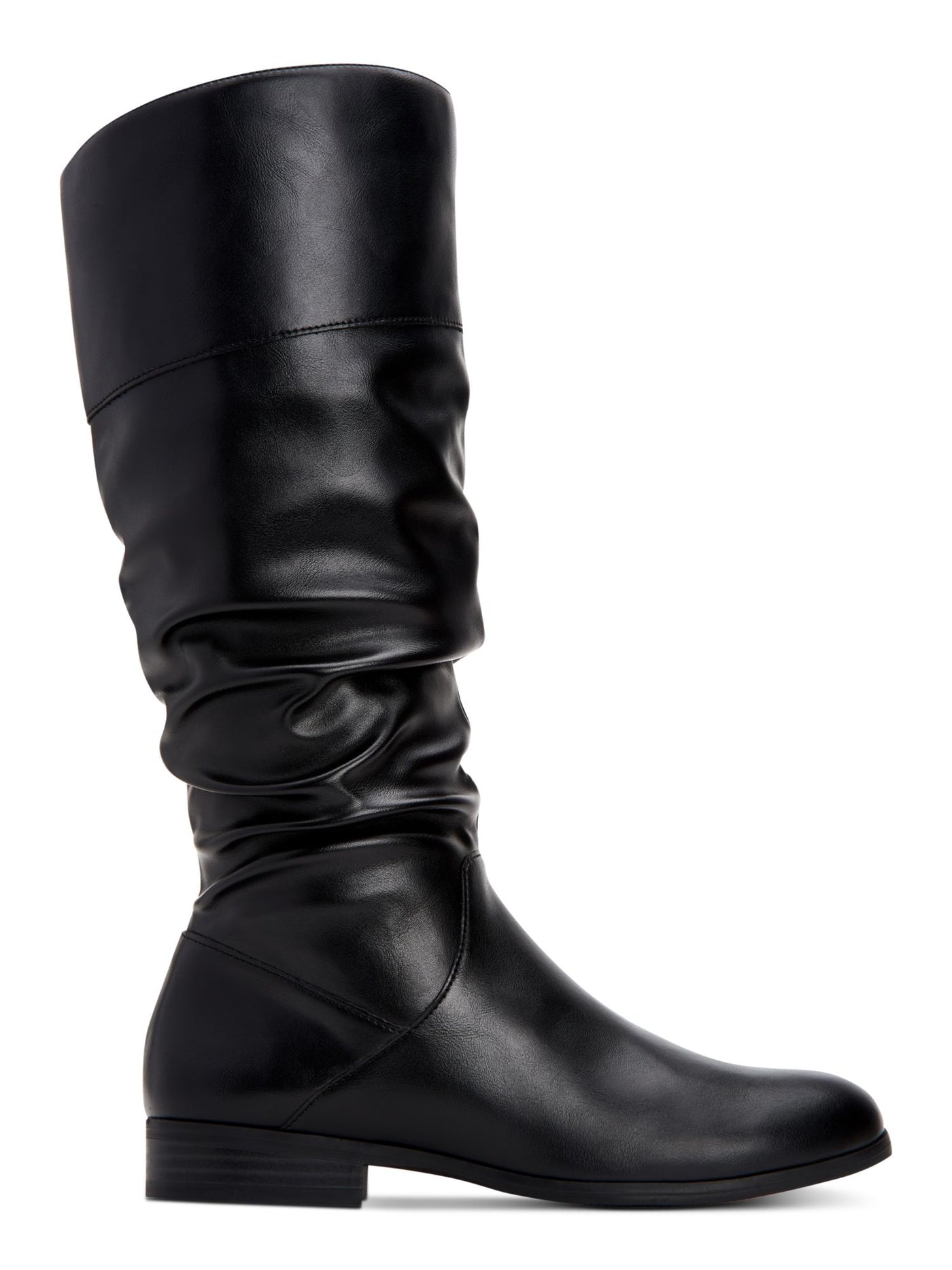 STYLE & COMPANY Womens Black Goring Ruched Cushioned Kelimae Round Toe Block Heel Zip-Up Riding Boot 7.5 WC