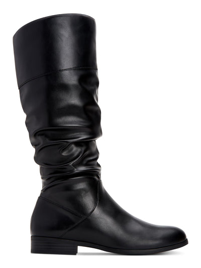 STYLE & COMPANY Womens Black Goring Ruched Cushioned Kelimae Round Toe Block Heel Zip-Up Riding Boot 7.5 WC