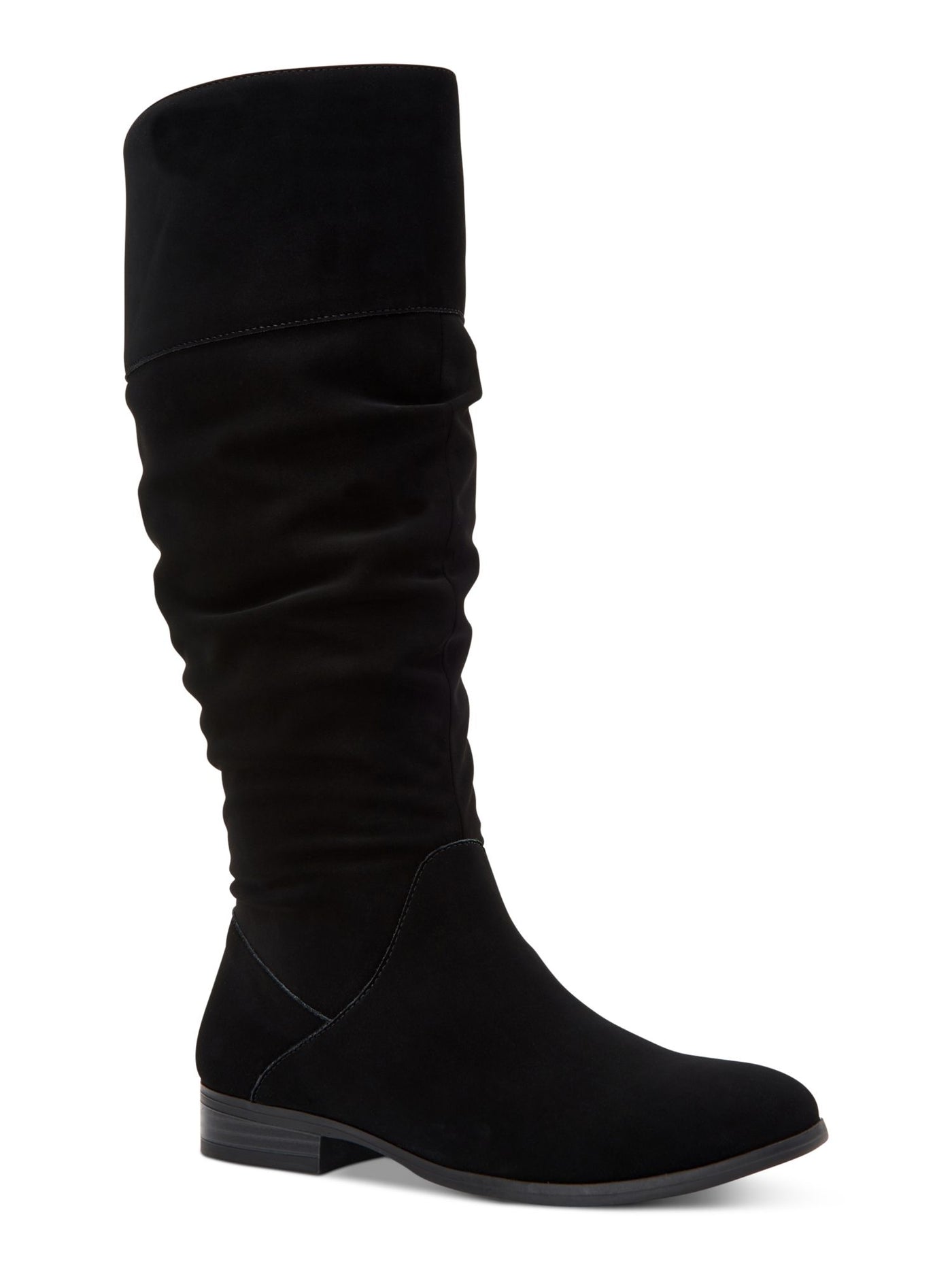 STYLE & COMPANY Womens Black Goring Ruched Cushioned Kelimae Round Toe Block Heel Zip-Up Riding Boot 6.5 WC