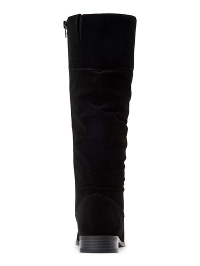 STYLE & COMPANY Womens Black Goring Ruched Cushioned Kelimae Round Toe Block Heel Zip-Up Riding Boot 6.5 WC