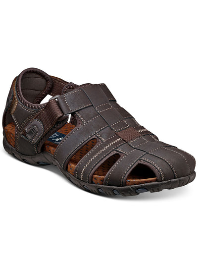 NUNN BUSH Mens Brown Mixed Media Strappy Padded Rio Bravo Round Toe Sandals Shoes 10 M