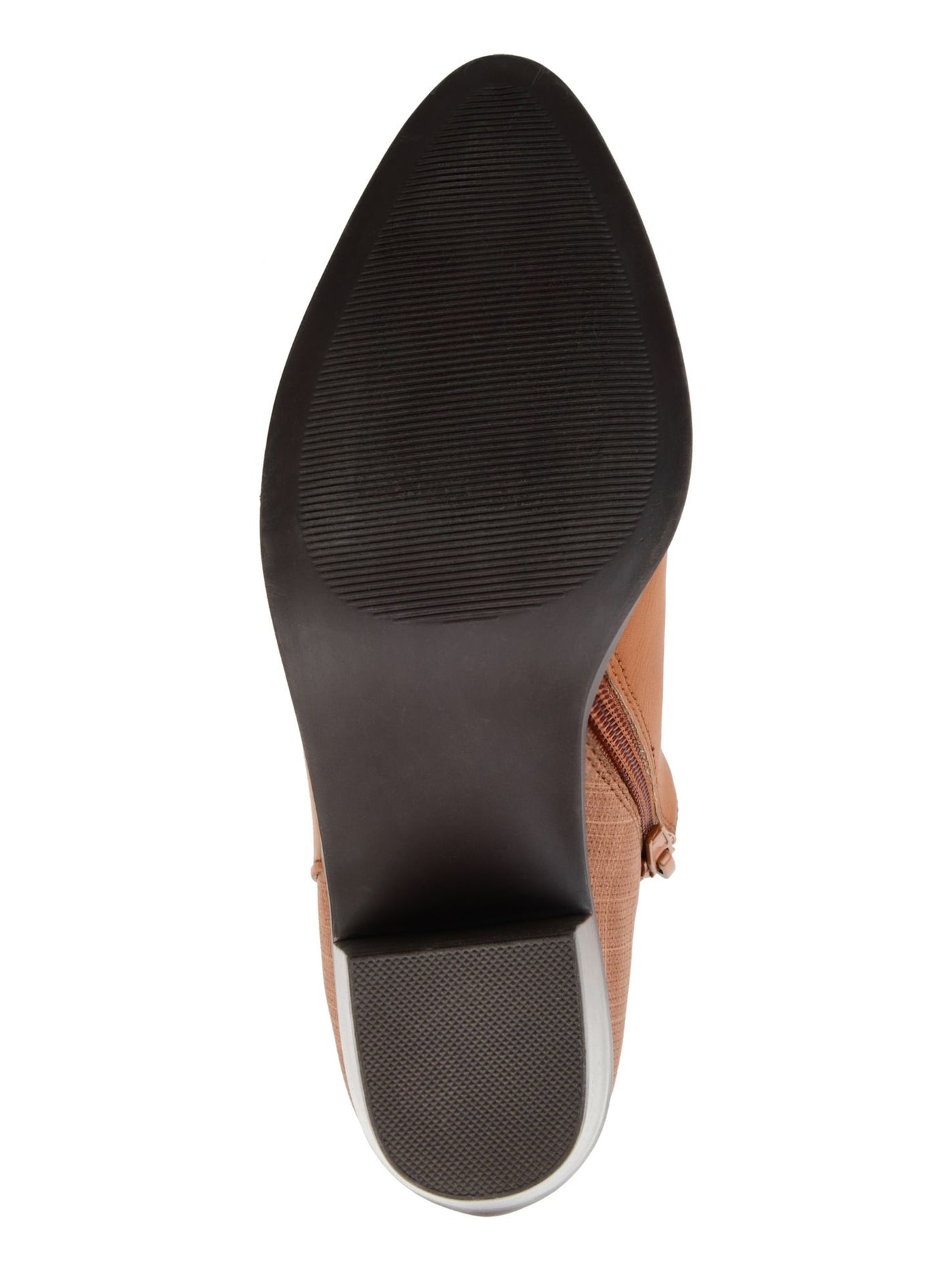 JOURNEE COLLECTION Womens Brown Deep V Cutouts Padded Lola Almond Toe Block Heel Slip On Booties