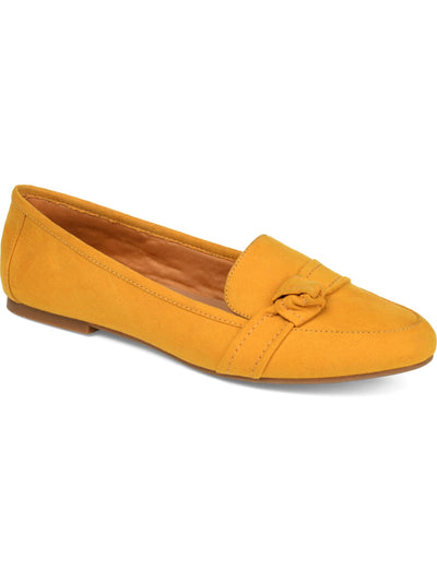 JOURNEE COLLECTION Womens Yellow Knot Accent Strap Padded Marci Round Toe Slip On Loafers Shoes 8.5 M