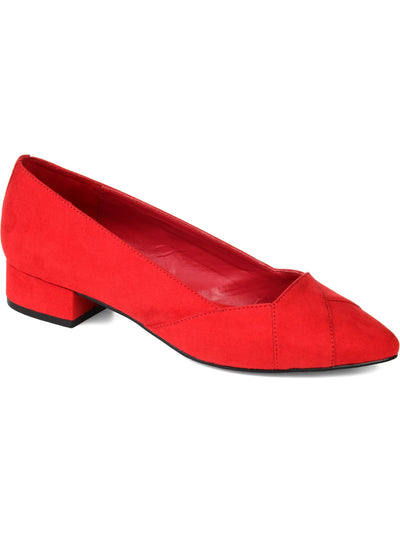 JOURNEE COLLECTION Womens Red Comfort Justine Pointed Toe Block Heel Slip On Heeled Loafers 8 M