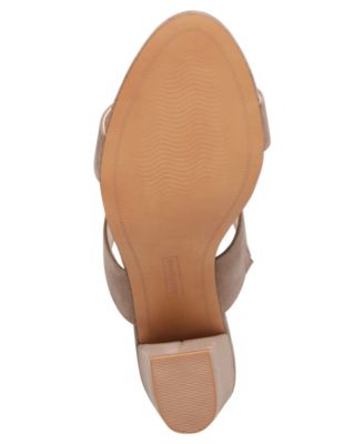 STEVEN Womens Beige Stretch Gore Padded Viviene Round Toe Block Heel Slip On Leather Heeled Mules Shoes M