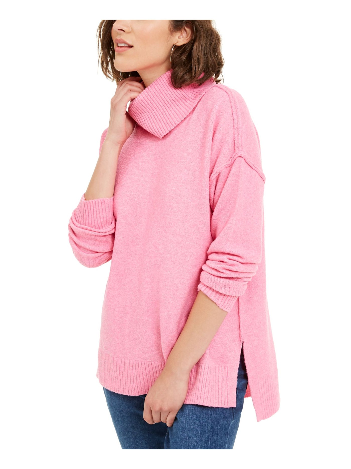 BECCA TILLEY X BAR III Womens Pink Long Sleeve Turtle Neck Shirt XXS