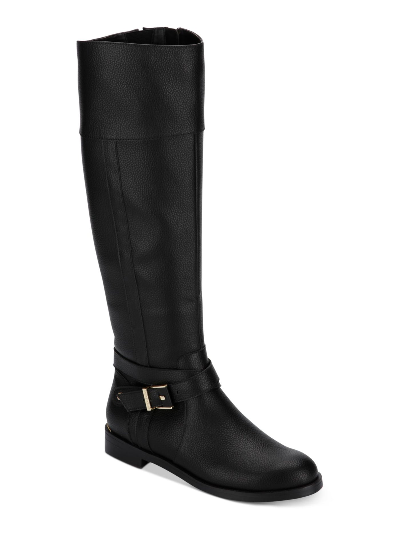 REACTION KENNETH COLE Womens Black Buckle Accent Wind Almond Toe Zip-Up Riding Boot 7 M