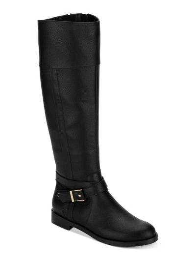 REACTION KENNETH COLE Womens Black Buckle Accent Wind Almond Toe Zip-Up Riding Boot 7 M