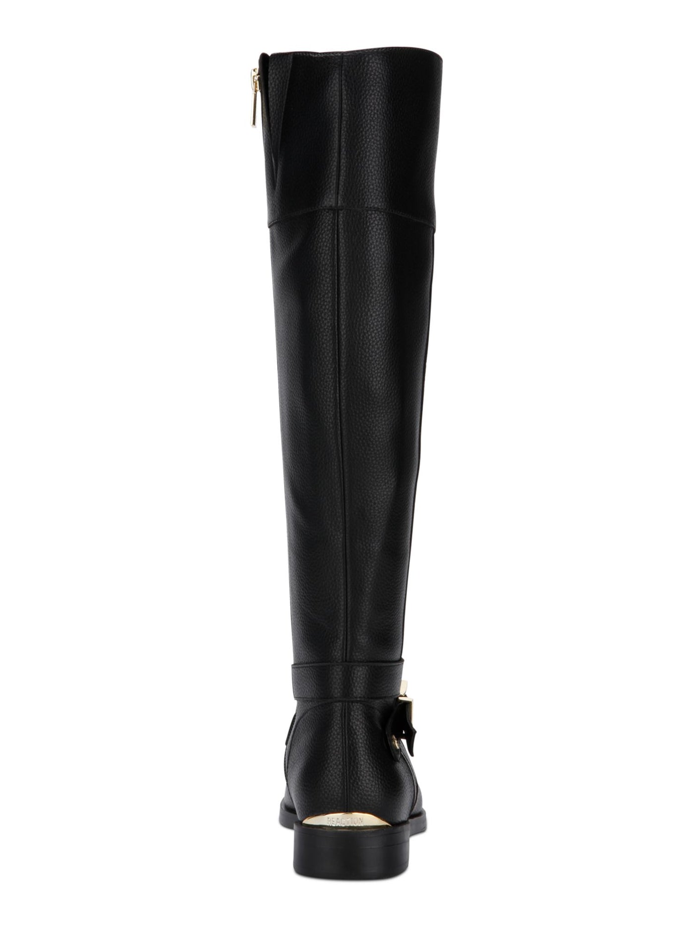 REACTION KENNETH COLE Womens Black Buckle Accent Wind Almond Toe Zip-Up Riding Boot 7 M