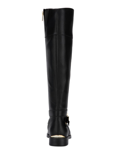 REACTION KENNETH COLE Womens Black Buckle Accent Wind Almond Toe Zip-Up Riding Boot 7 M
