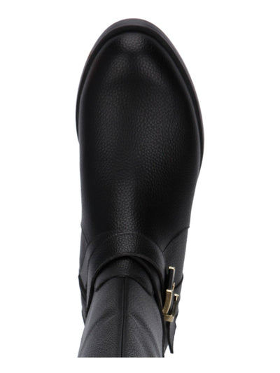 REACTION KENNETH COLE Womens Black Buckle Accent Wind Almond Toe Zip-Up Riding Boot 7 M