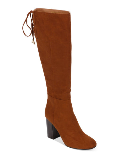 REACTION KENNETH COLE Womens Brown Laced Detail Cushioned Corie Round Toe Block Heel Zip-Up Dress Boots 5.5 M