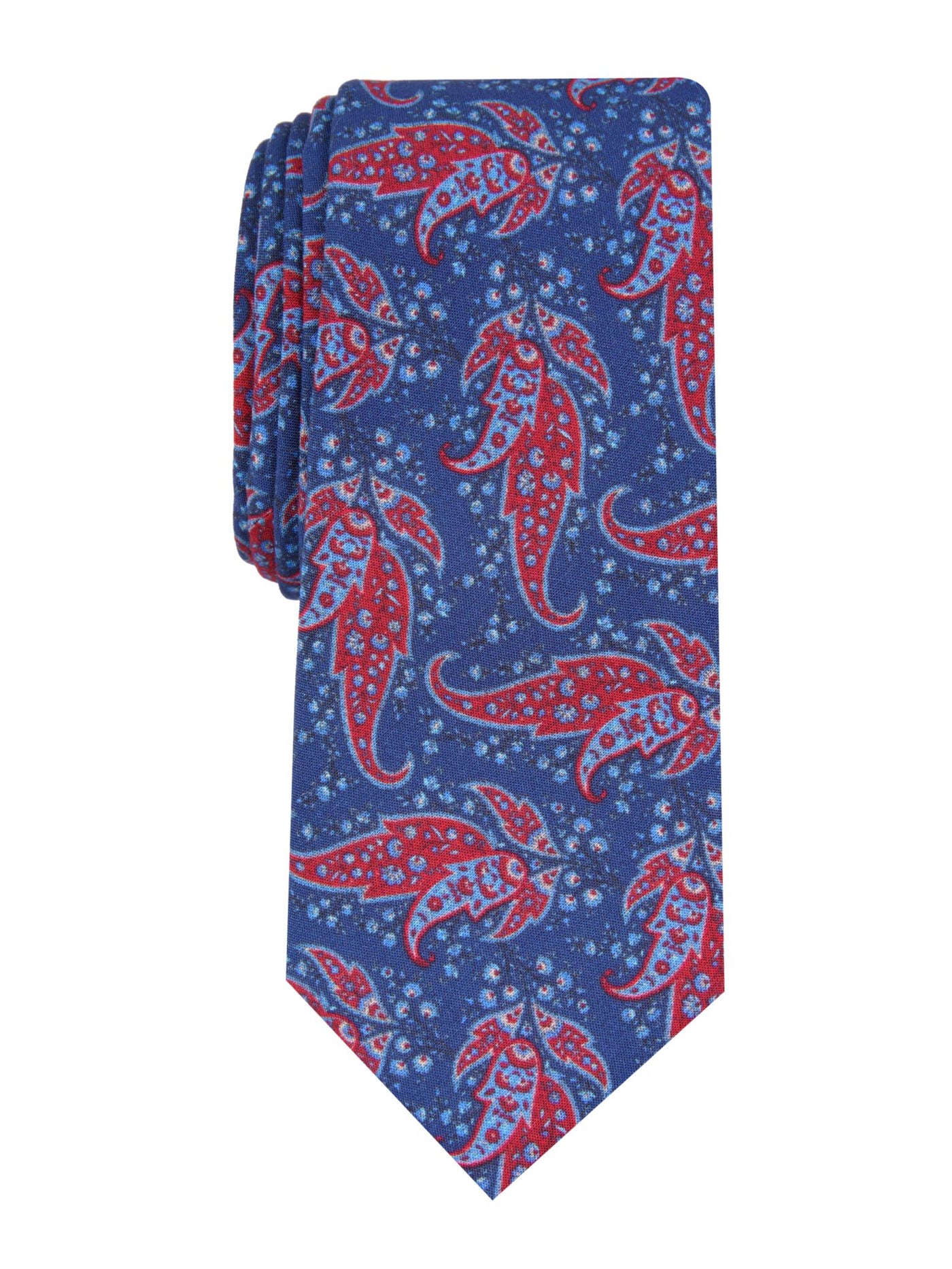 BAR III Mens Navy Paisley Skinny Neck Tie