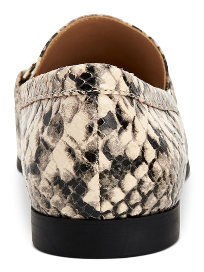 INC Womens Beige Sanke Print Horse Bit Inspired Hardware Memory Foam Sock Cushioned Comfort Gayyle Round Toe Block Heel Slip On Leather Loafers 6.5 M