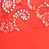 B DARLIN Womens Red Beaded Spaghetti Strap V Neck Short Cocktail A-Line Dress