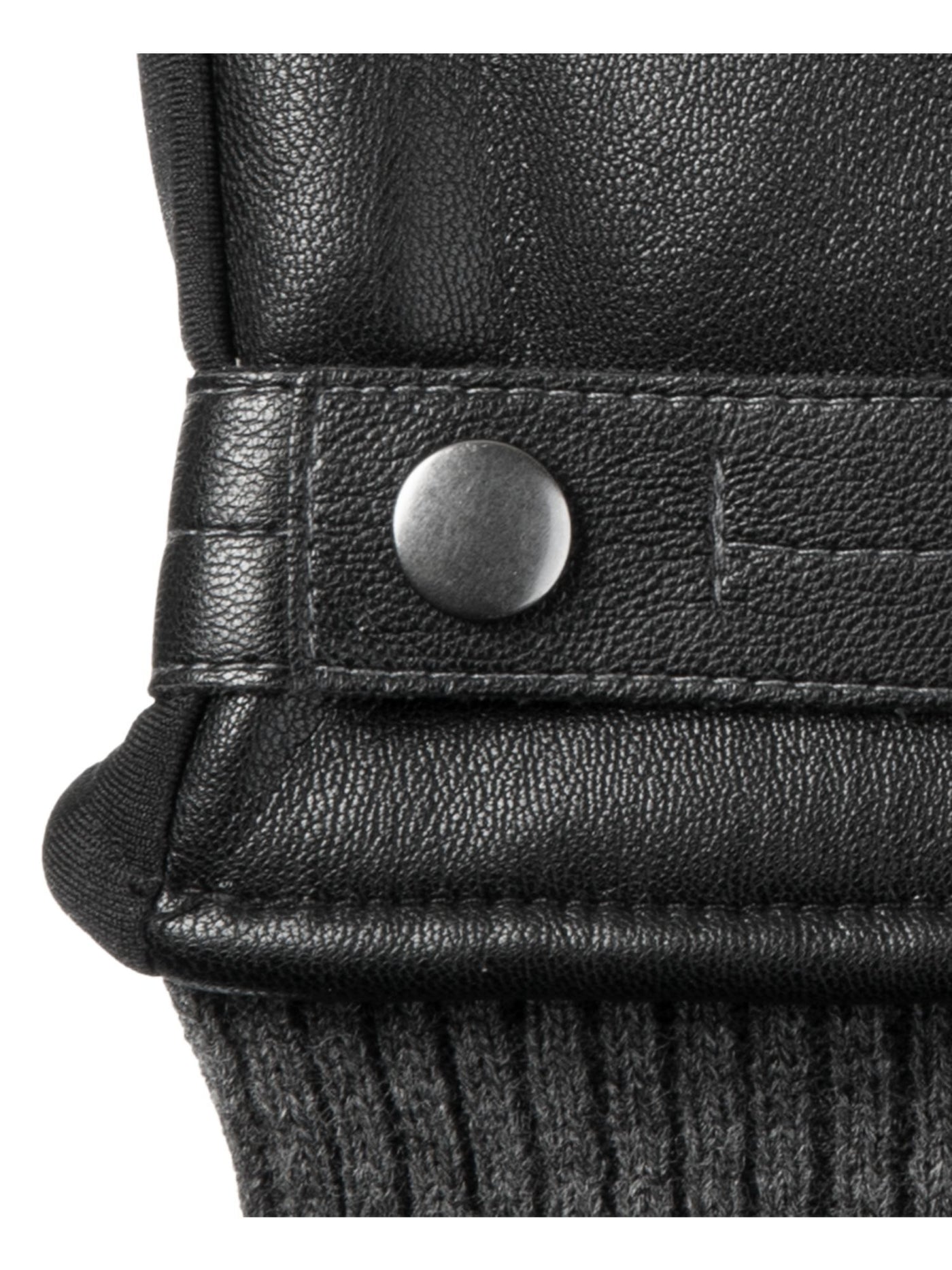 Isotoner Mens Black Faux Leather Slip On Waterproof Winter Cold Weather Gloves M