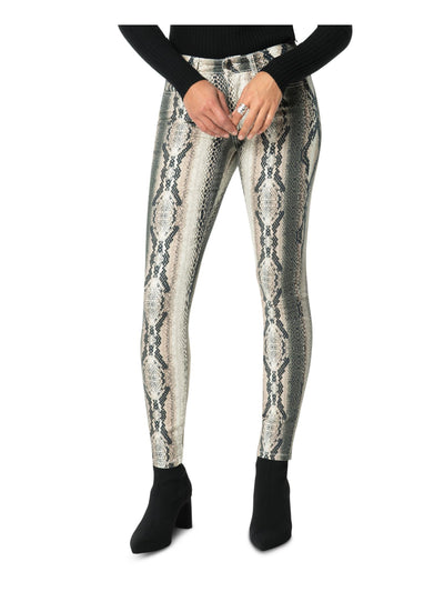 JOE'S Womens Brown Zippered Animal Print Skinny Jeans 26 Waist