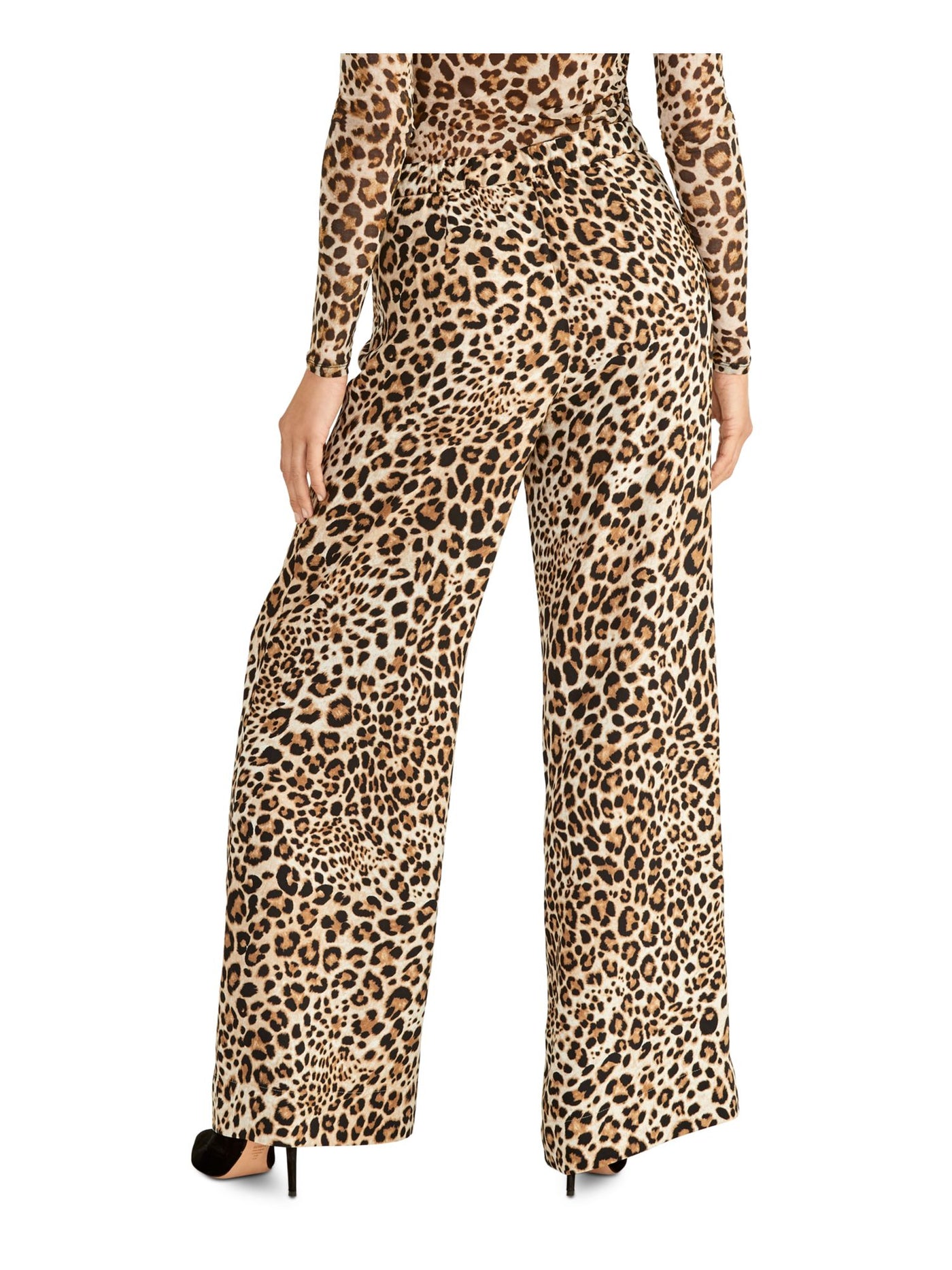 RACHEL ROY Womens Brown Zippered Animal Print Pants 0