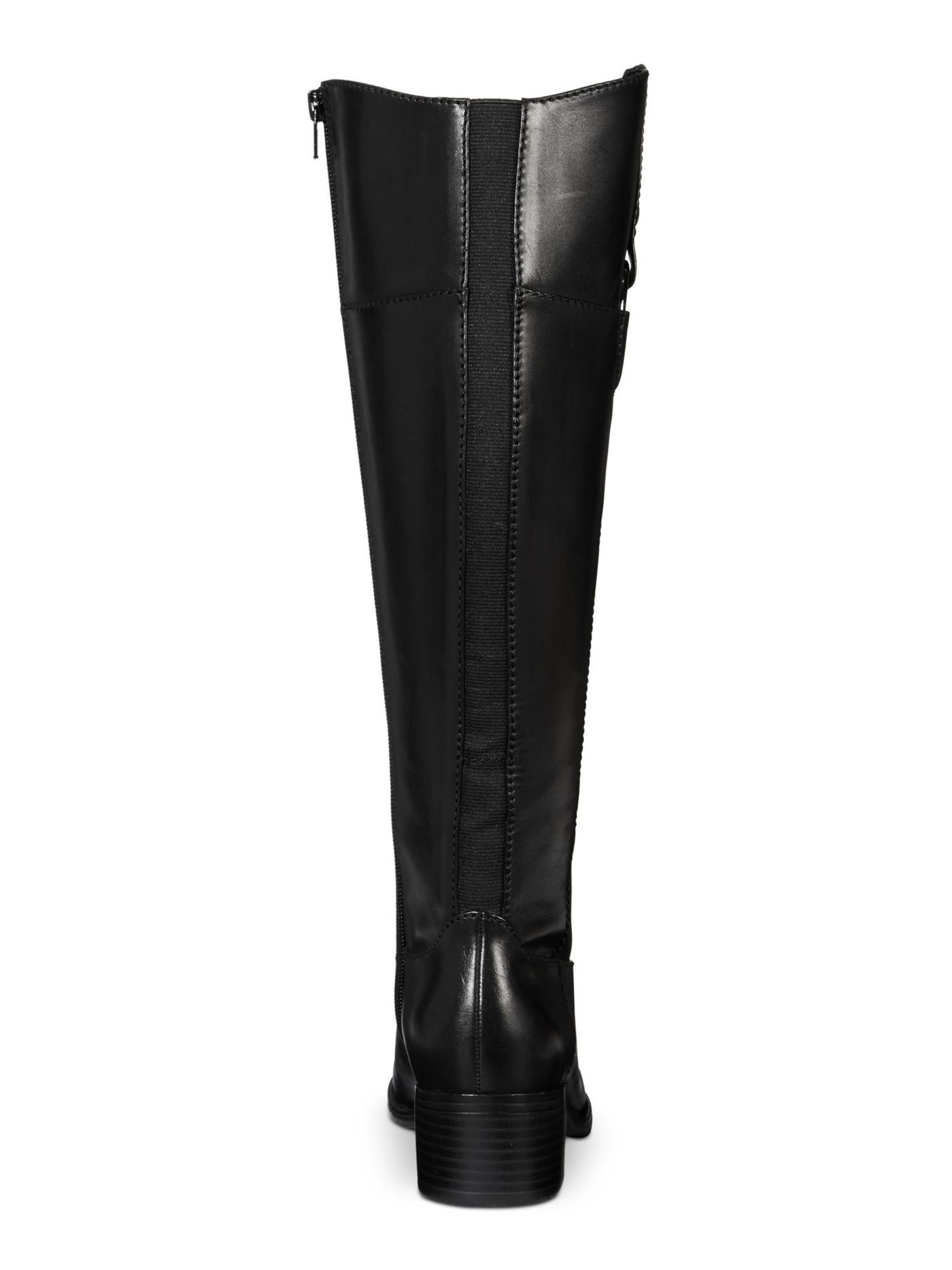 ALFANI Womens Black Round Toe Stacked Heel Zip-Up Leather Riding Boot 5.5 M