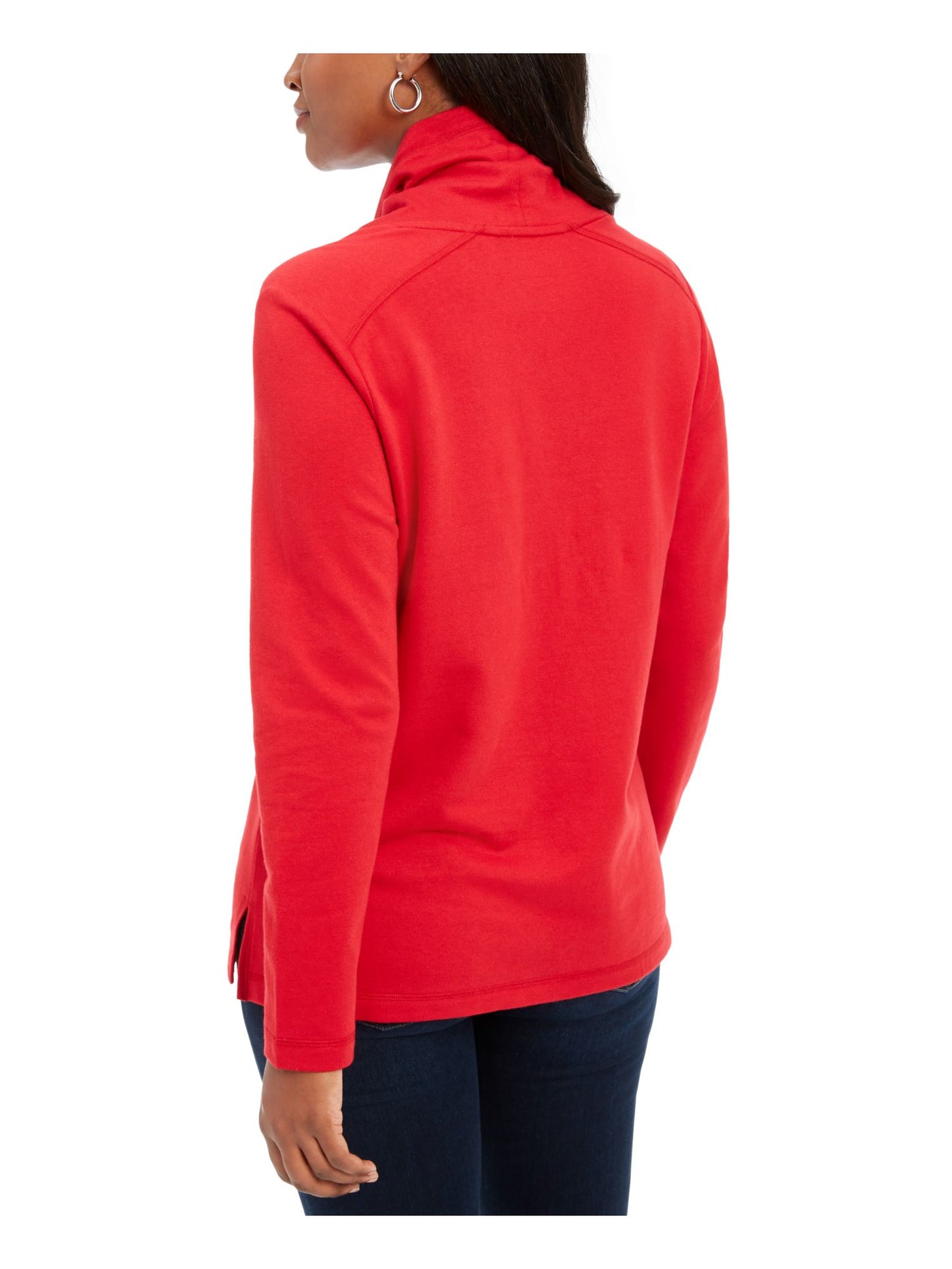 KAREN SCOTT Womens Red Heather Long Sleeve Turtle Neck Blouse Petites PP