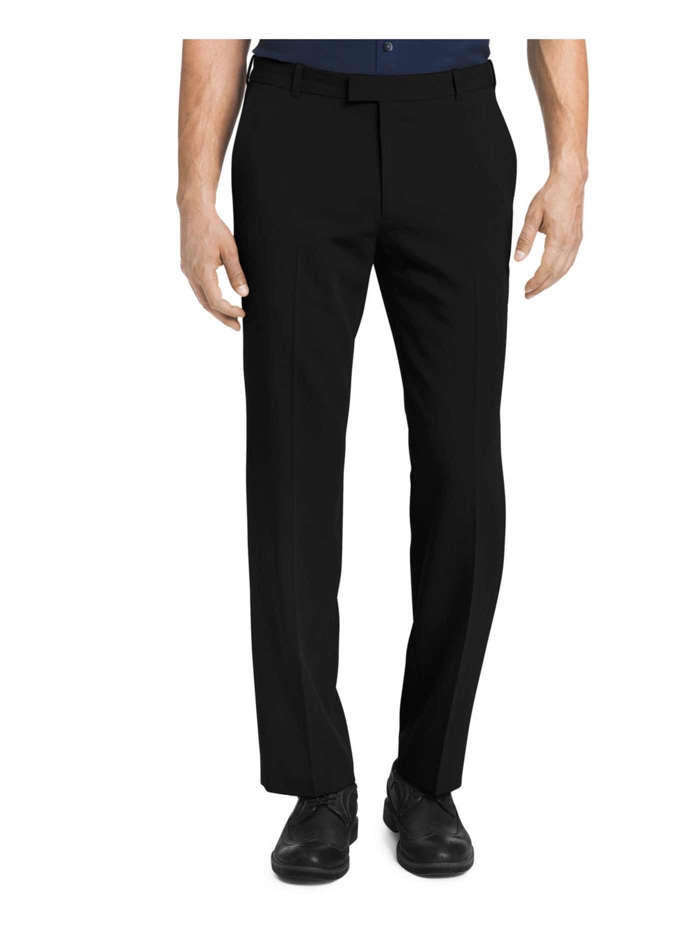 VAN HEUSEN Mens Black Stretch, Straight Fit Non Iron Pants 33 X 32