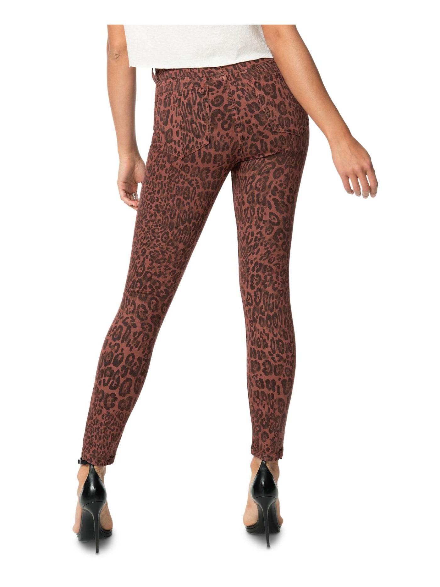 JOE'S Womens Brown Animal Print Skinny Jeans 25