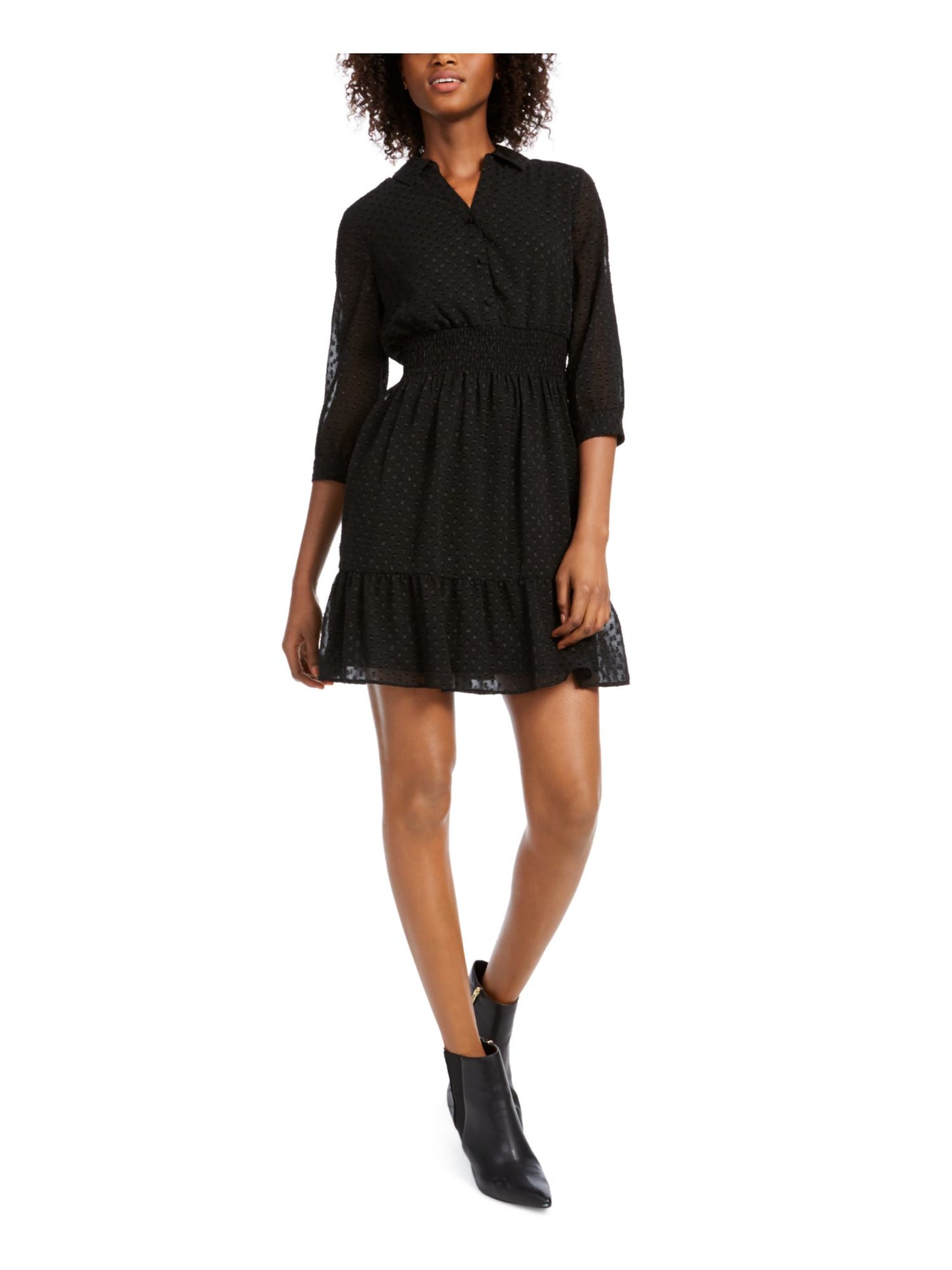 MAISON JULES Womens Black With Buttons Above The Knee Sheath Dress XXS