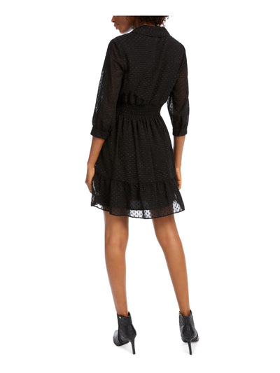MAISON JULES Womens Black With Buttons Above The Knee Sheath Dress XXS