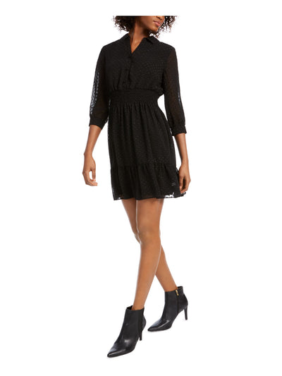 MAISON JULES Womens Black With Buttons Above The Knee Sheath Dress XXS