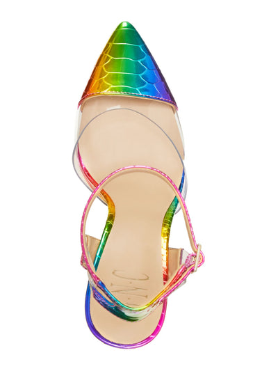 INC Womens Rainbow Rainbow Snake Translucent Strap Details Cushioned Adjustable Strap Kaija Pointed Toe Stiletto Buckle Dress Pumps Shoes 5 M