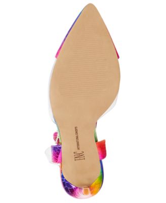 INC Womens Rainbow Rainbow Snake Translucent Strap Details Cushioned Adjustable Strap Kaija Pointed Toe Stiletto Buckle Dress Pumps Shoes M