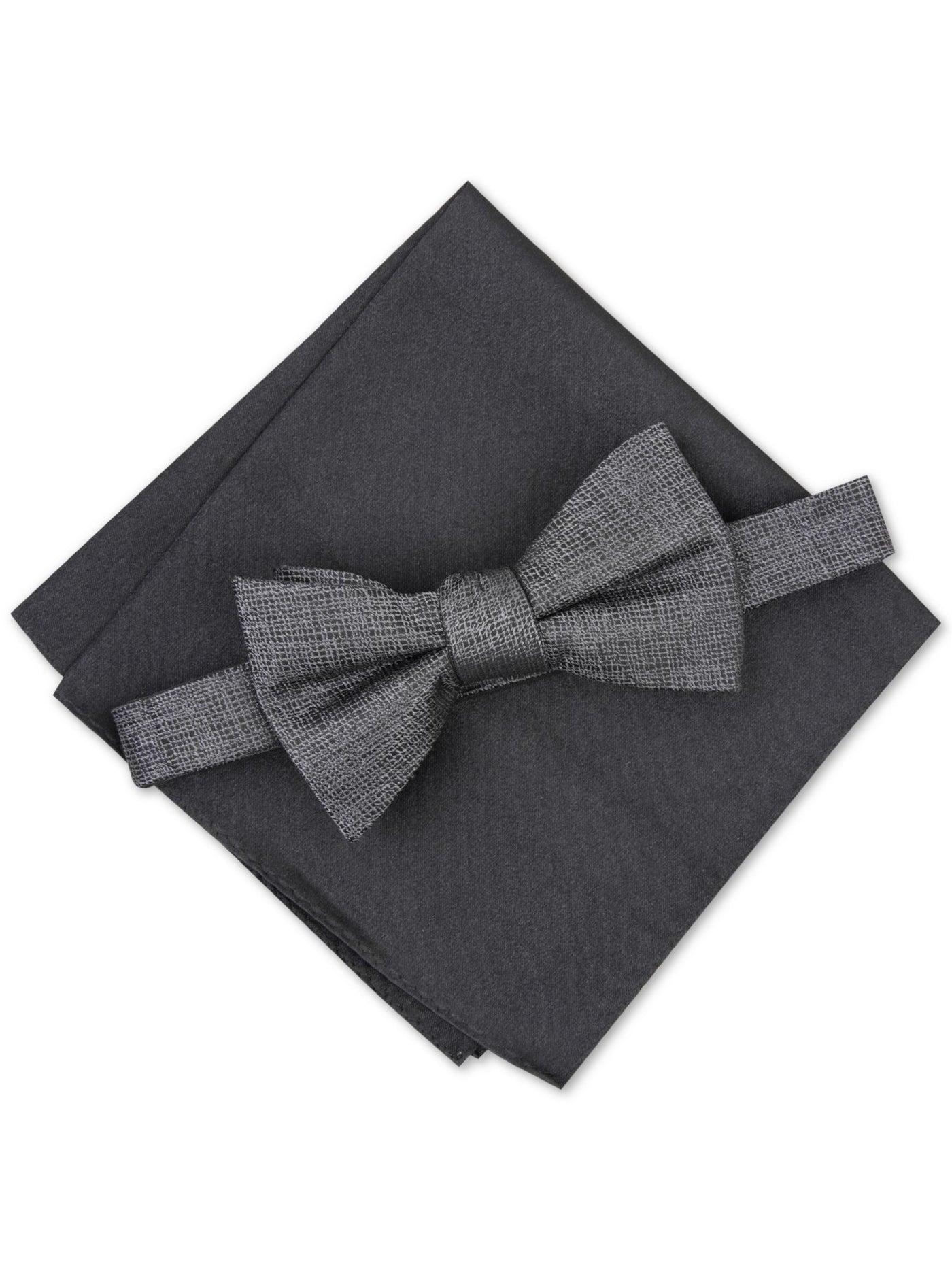 ALFANI Mens Gray Crosshatch Pre-Tied Slim Design Sets