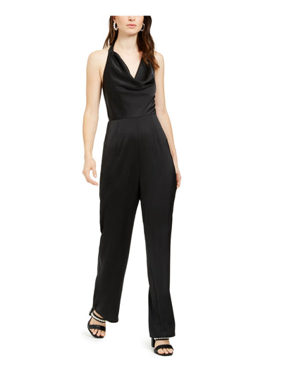 19 COOPER Womens Zippered Sleeveless Cowl Neck Evening Tube Wide Leg Jumpsuit