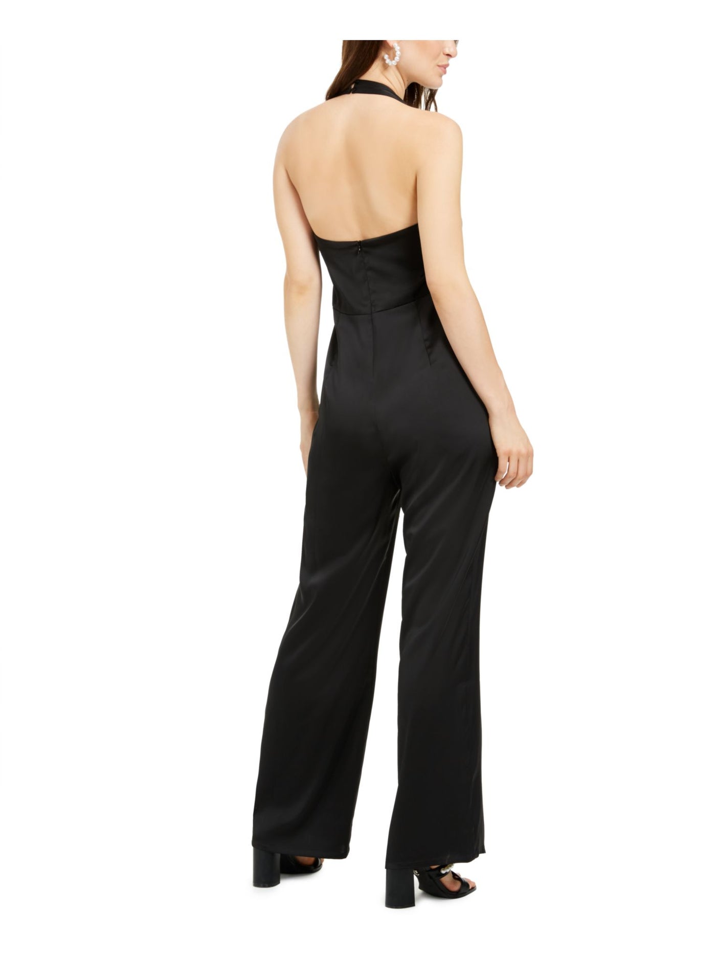 19 COOPER Womens Zippered Sleeveless Cowl Neck Evening Tube Wide Leg Jumpsuit