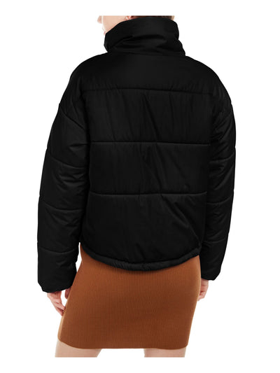 CELEBRITY PINK Womens Black Pocketed Zippered Zip Up Winter Jacket Coat XS
