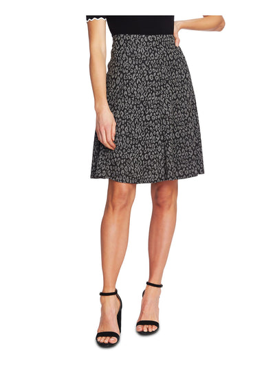 CECE Womens Gray Animal Print Above The Knee A-Line Skirt 14