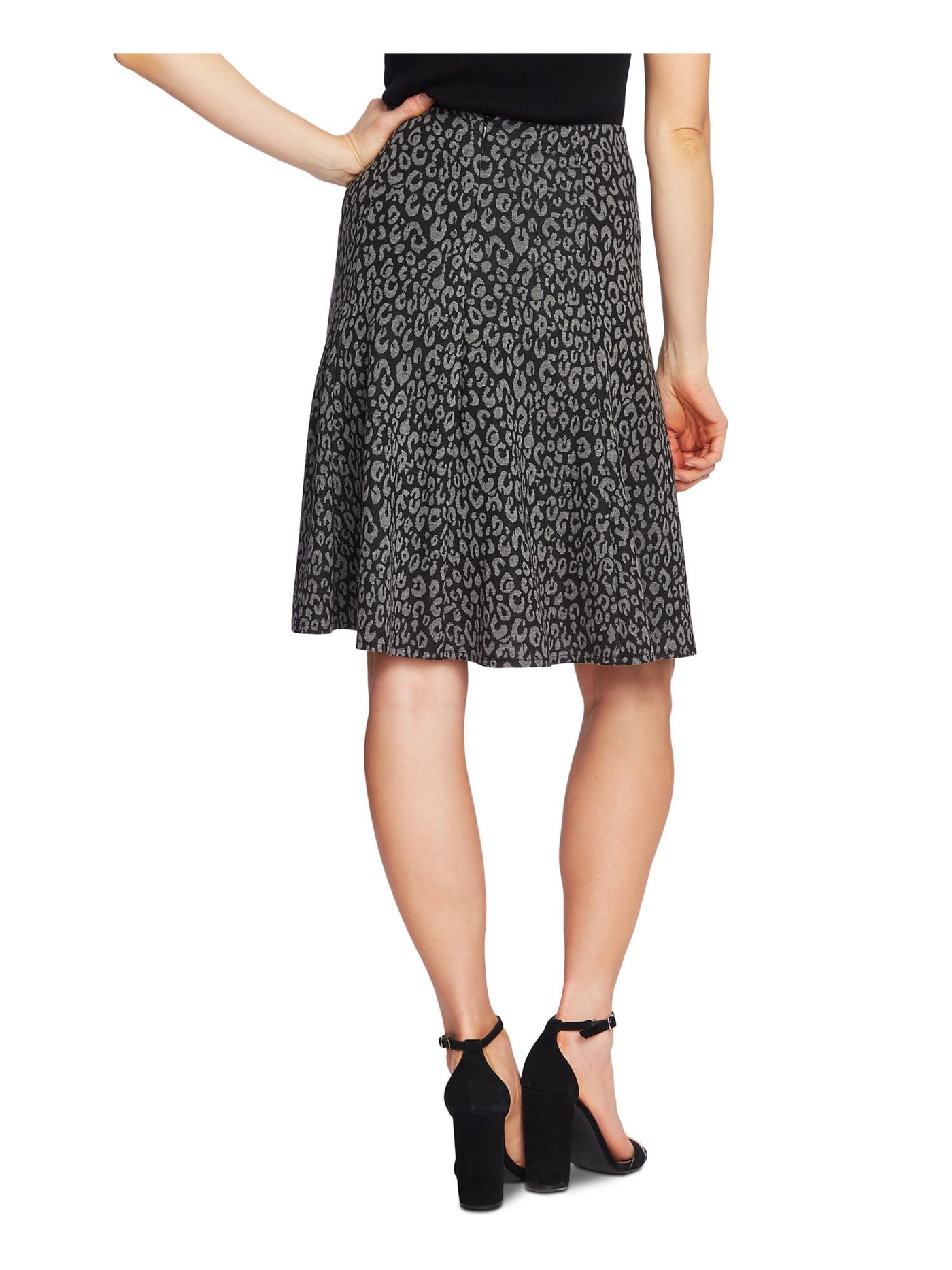 CECE Womens Gray Animal Print Above The Knee A-Line Skirt 14