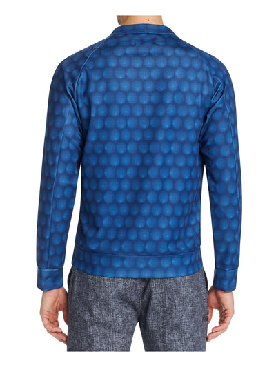 TALLIA Mens Blue Polka Dot Long Sleeve Casual Shirt L