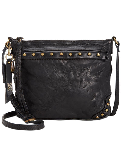 FRYE AND CO. Black Embellished Faux Leather Adjustable Strap Crossbody Handbag Purse