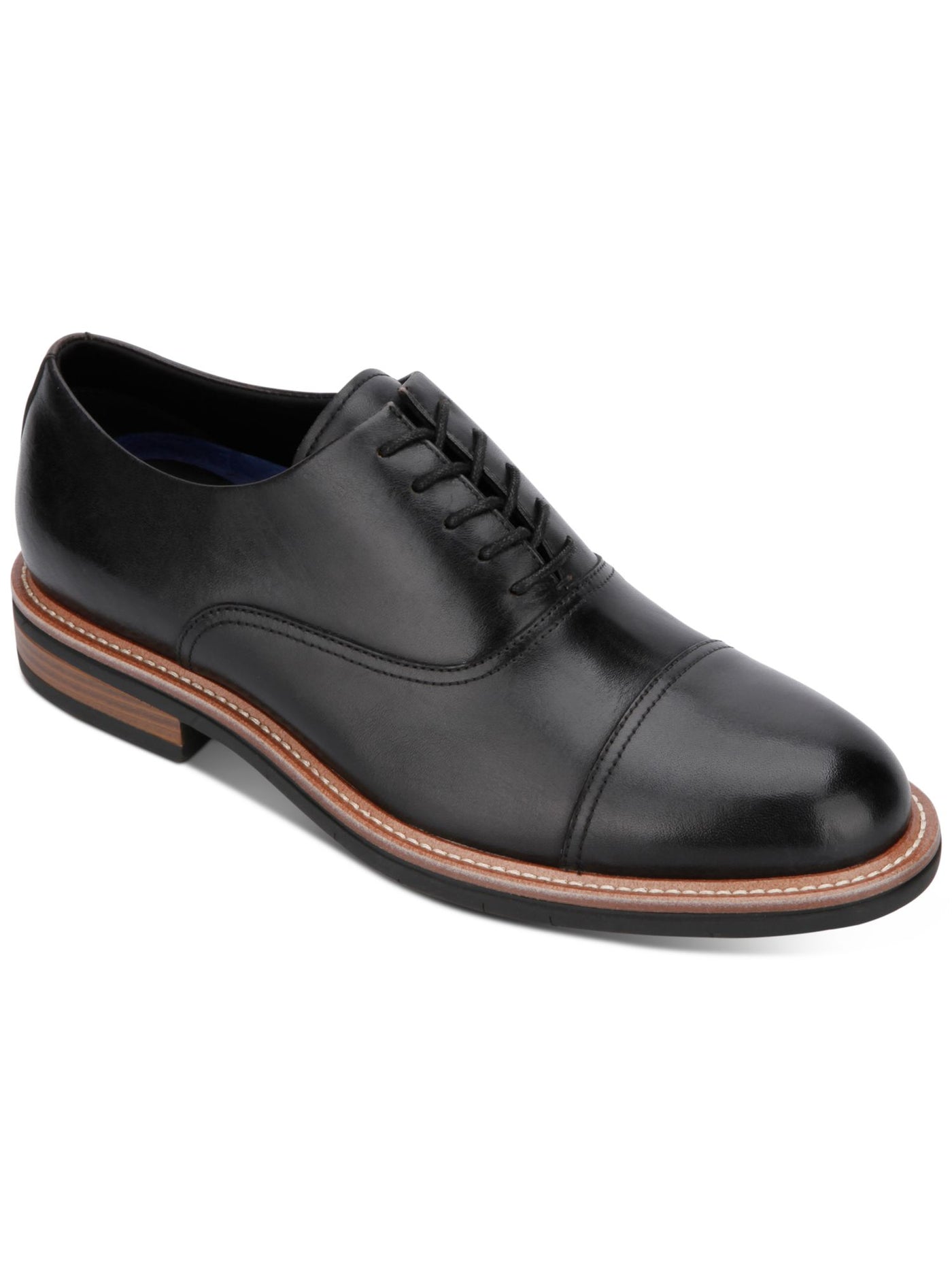 REACTION KENNETH COLE Womens Black Hidden Eyelets Padded Klay Flex Cap Toe Lace-Up Dress Oxford Shoes 10.5 M